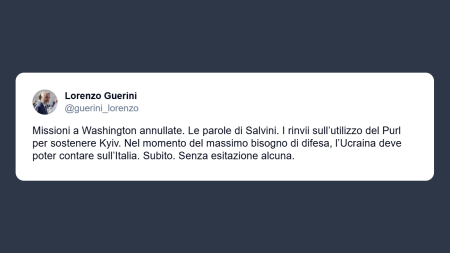 Guerini: Salvini frena aiuti a Kiev L’Ucraina ha bisogno dell’Italia adesso