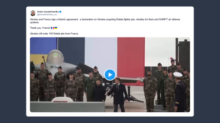 Gerashchenko: l’Ucraina ordinerà alla Francia 100 caccia Rafale