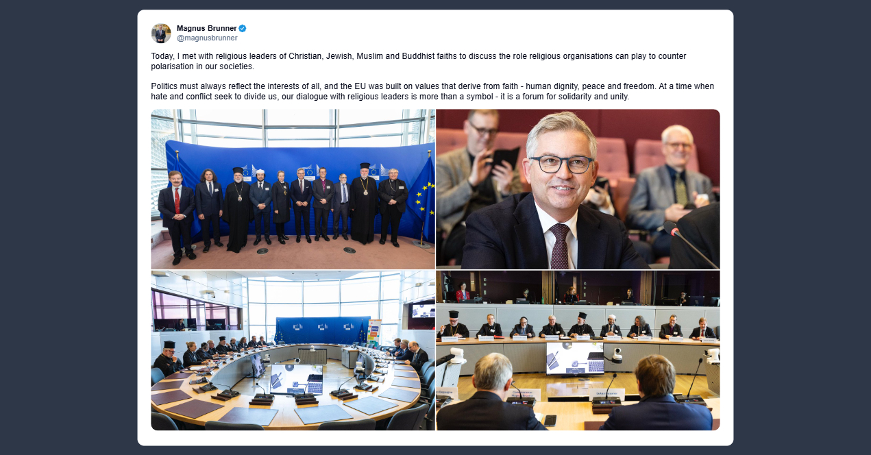 Brunner: incontro con i leader religiosi per contrastare la polarizzazione