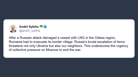 Sybiha: Romania evacua villaggio di confine dopo attacco russo a una nave Gnl