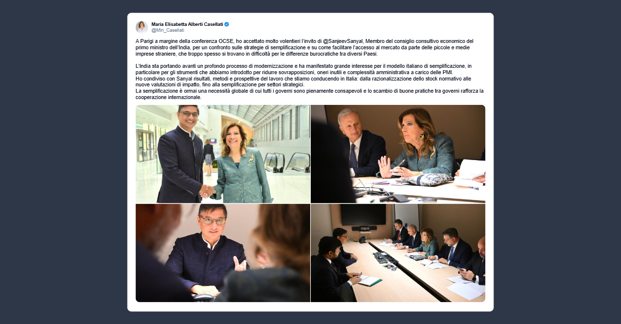 Casellati: semplificazione normativa è ormai una necessità mondiale