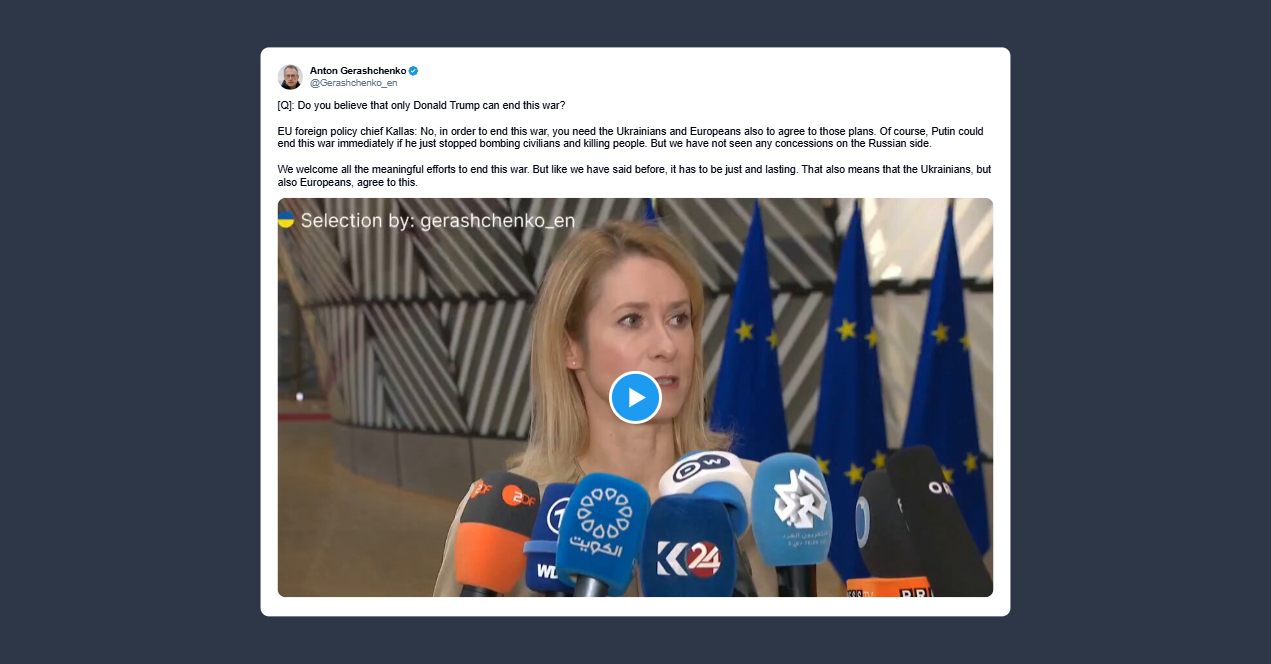 Gerashchenko posta intervista della Kallas