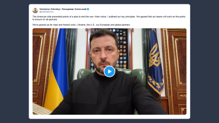 Zelensky sul piano di pace: pronti a un lavoro chiaro e trasparente