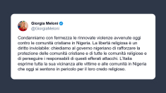 Meloni: condanniamo le violenze dei cristiani in Nigeria