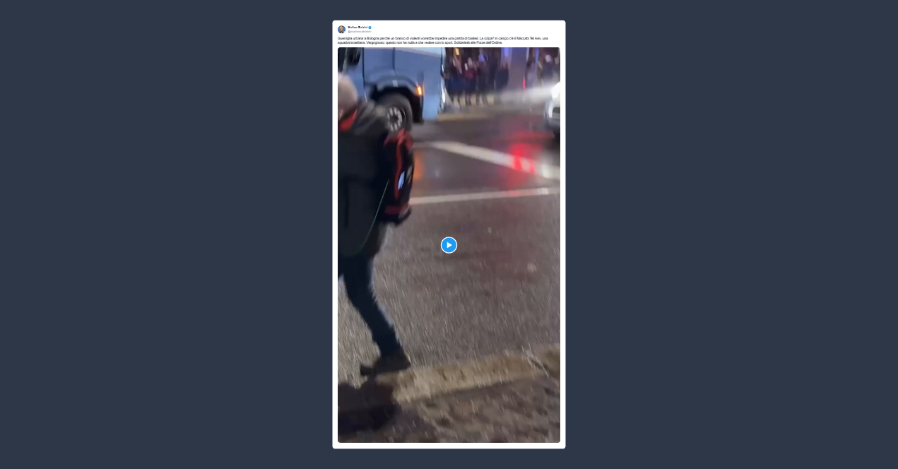 Salvini: vergognosa guerriglia a Bologna contro il Maccabi Tel Aviv