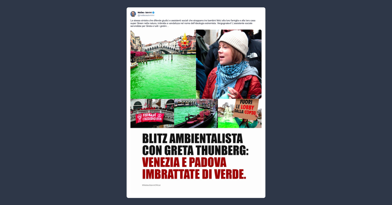 Salvini: l’assistente sociale servirebbe per Greta