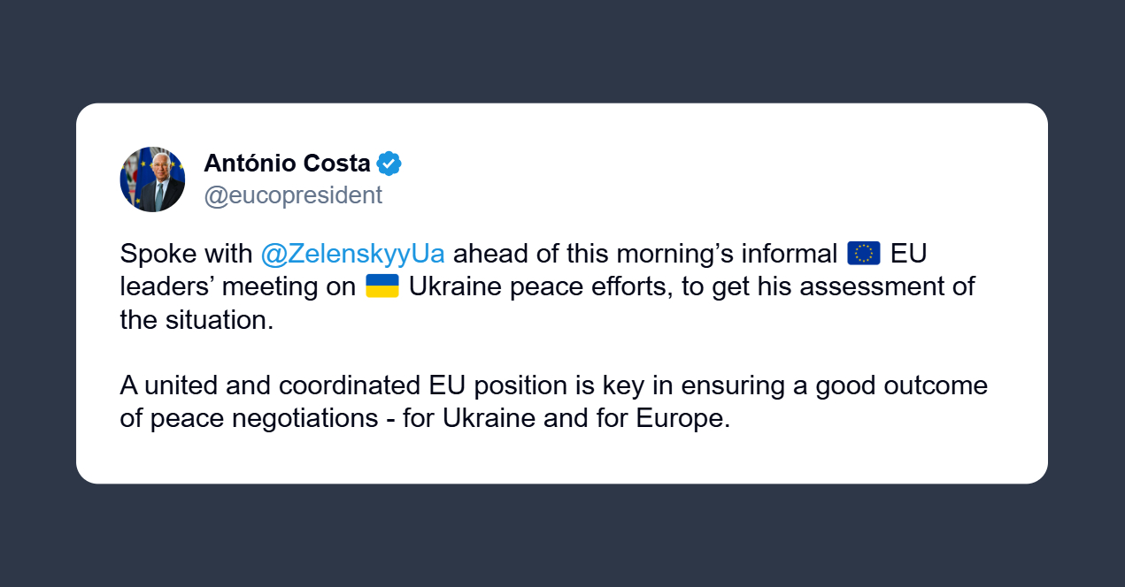 Antonio Costa: posizione Ue unita decisiva per la pace in Ucraina